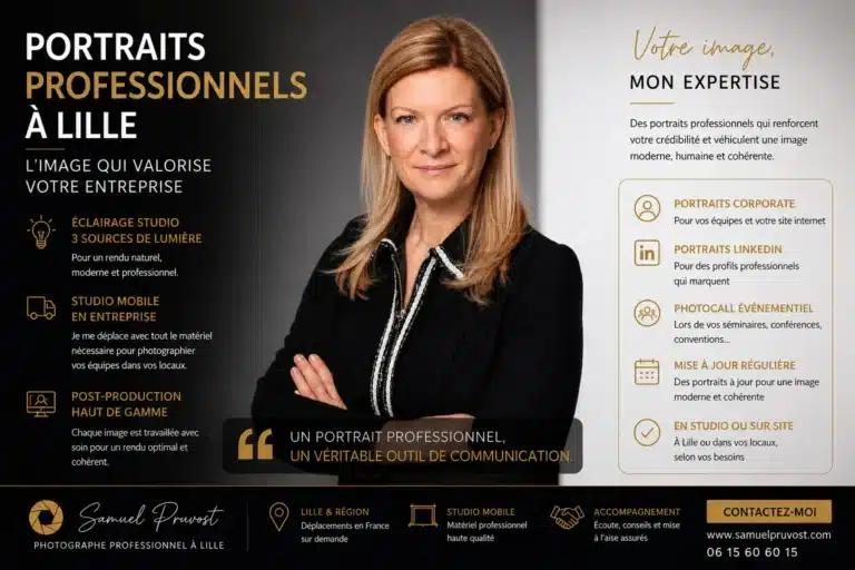 Flyer de présentation de Samuel Pruvost photographe à Lille.